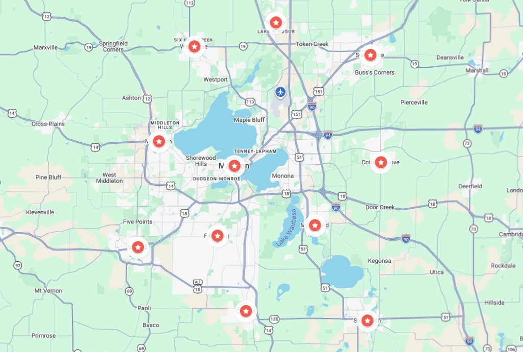 Sewer Repair Location Map Dane County
