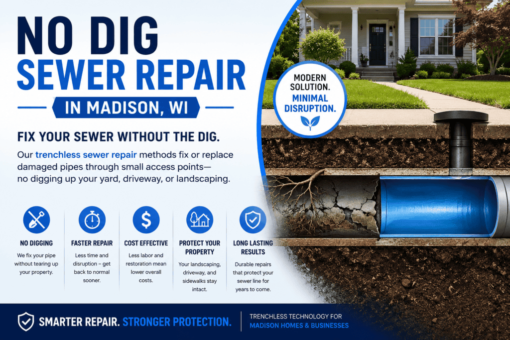 Trenchless No Dig Sewer Repair Infographic